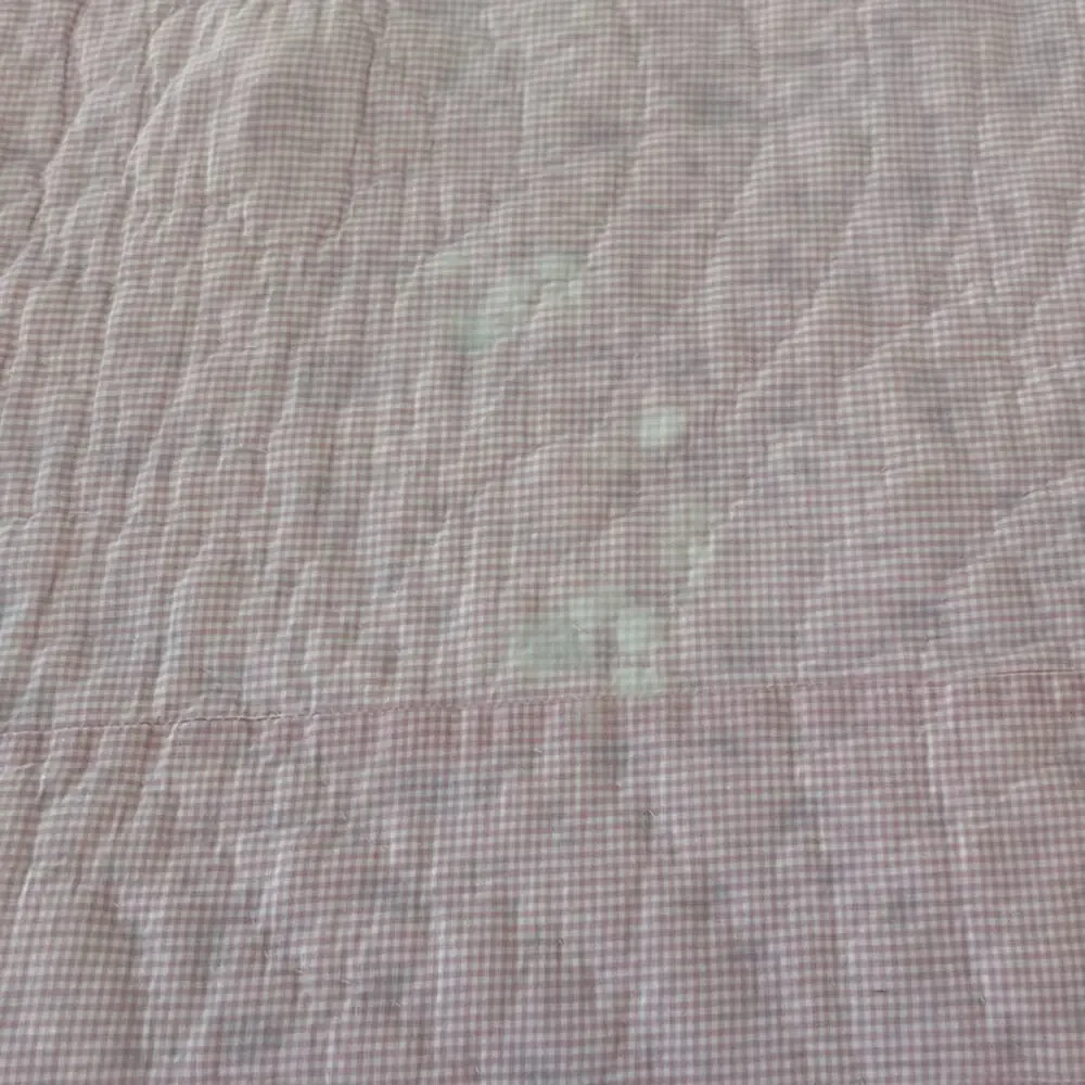 Pottery Barn Kids Quilt Blanket Pink White Flower Patch Fur Trim 86.5